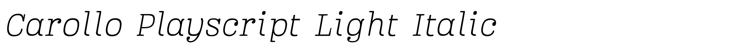 Carollo Playscript Light Italic